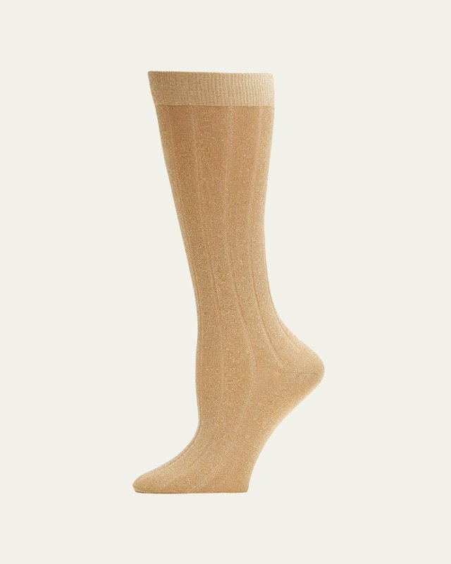 Ribbed Shimmer Crew Socks
